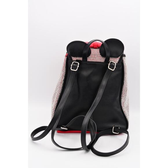 Disney\'s Minnie Mouse Mini Backpack Red Black Rhinestones Crystal Bling 10\